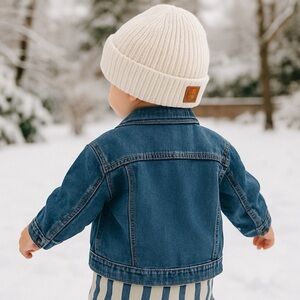 BearPaw White Knit Beanie